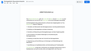 Arbeitszeugnis
