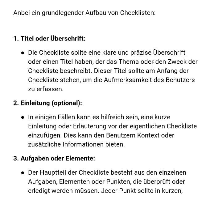 "Vorbereitung einer Präsentation - die Checkliste".-Vorlage