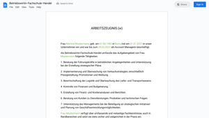 Arbeitszeugnis