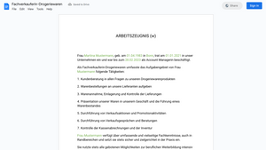 Arbeitszeugnis