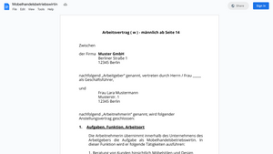 Arbeitsvertrag-Mobelhandelsbetriebswirtin