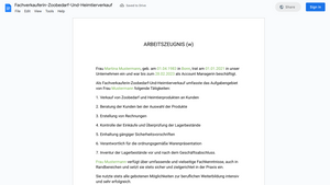 Arbeitszeugnis