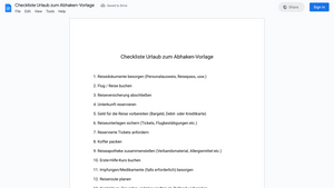 Checkliste