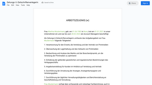 Arbeitszeugnis