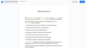 Arbeitszeugnis