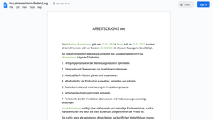 Arbeitszeugnis