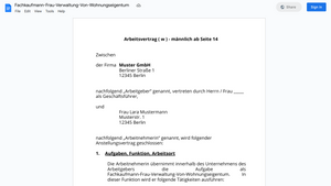 Arbeitsvertrag-Fachkaufmann-Frau-Verwaltung-Von-Wohnungseigentum