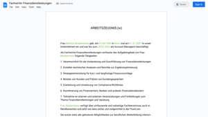 Arbeitszeugnis