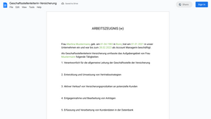 Arbeitszeugnis