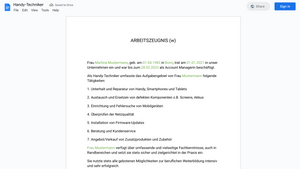 Arbeitszeugnis