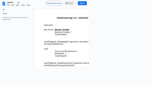 Arbeitsvertrag-Jagerin