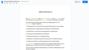 Arbeitszeugnis