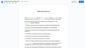 Arbeitszeugnis