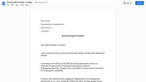 Bewerbungsschreiben
