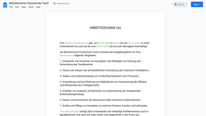 Arbeitszeugnis