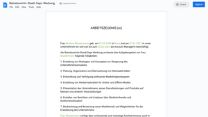 Arbeitszeugnis
