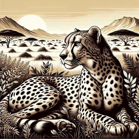 Überschrift: "Der majestätische Gepard"