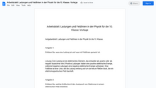Laden Sie das Bild in den Galerie-Viewer, Arbeitsblatt: Ladungen und Feldlinien in der Physik für die 10. Klasse.-Vorlage