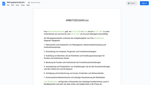 Arbeitszeugnis
