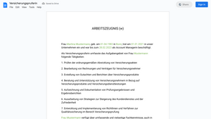 Arbeitszeugnis