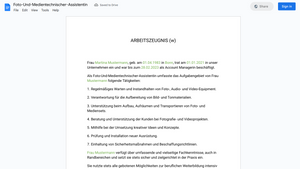 Arbeitszeugnis
