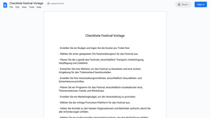 Checkliste