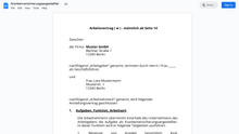 Laden Sie das Bild in den Galerie-Viewer, Arbeitsvertrag-Krankenversicherungsangestellter