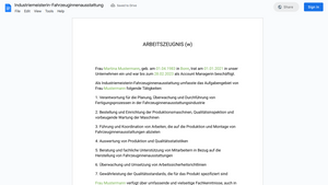 Arbeitszeugnis