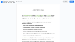 Arbeitszeugnis