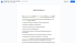 Arbeitszeugnis