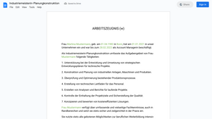 Arbeitszeugnis