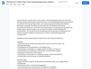 Stellenbeschreibung