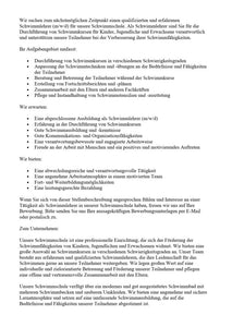 Stellenbeschreibung - Schwimmlehrer
