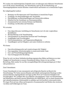 Stellenbeschreibung-Steuerberater