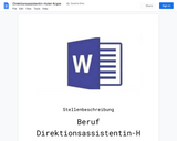 Stellenbeschreibung-Direktionsassistentin-Hotel