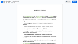 Arbeitszeugnis