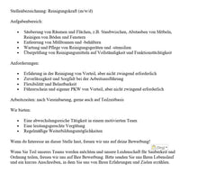 Laden Sie das Bild in den Galerie-Viewer, Stellenbeschreibung-Reinigungskraft
