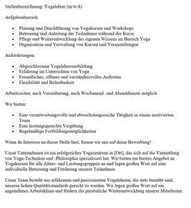 Stellenbeschreibung-Yogalehrer
