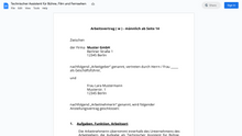 Laden Sie das Bild in den Galerie-Viewer, Arbeitsvertrag-Technischer Assistent für Bühne, Film und Fernsehen