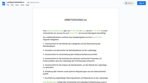 Arbeitszeugnis