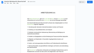 Arbeitszeugnis