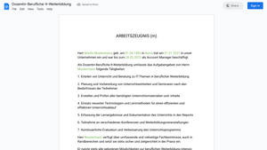 Arbeitszeugnis