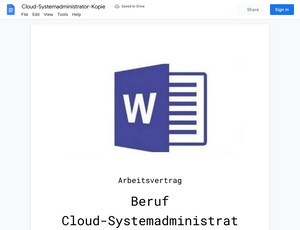 Arbeitsvertrag-Cloud-Systemadministrator