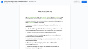 Arbeitszeugnis