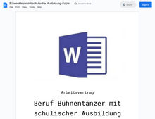 Laden Sie das Bild in den Galerie-Viewer, Arbeitsvertrag-Bühnentänzer mit schulischer Ausbildung