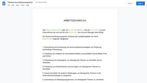 Arbeitszeugnis