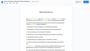 Arbeitszeugnis