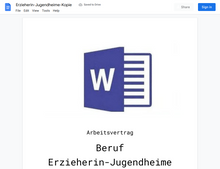 Laden Sie das Bild in den Galerie-Viewer, Arbeitsvertrag-Erzieherin-Jugendheime