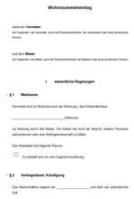 Laden Sie das Bild in den Galerie-Viewer, Untermietvertrag Muster Vorlage Wohnung - Simply Download