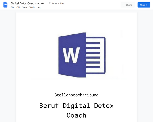 Stellenbeschreibung-Digital Detox Coach